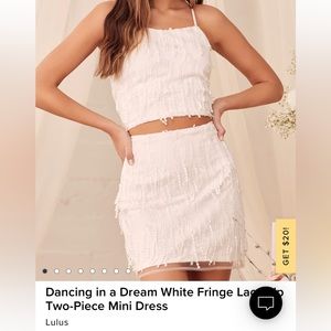 New never worn with tags two piece white fringe set from Lulus